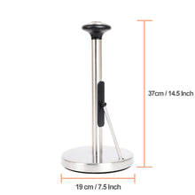 Load image into Gallery viewer, Hillbond Standing Paper Towel Holder: Spring Tension Arm for One-Handed Tear - Stainless Steel