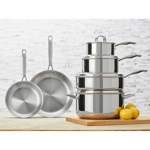 J.A. Henckels International 10-piece Tri-ply Stainless Steel Cookware Set